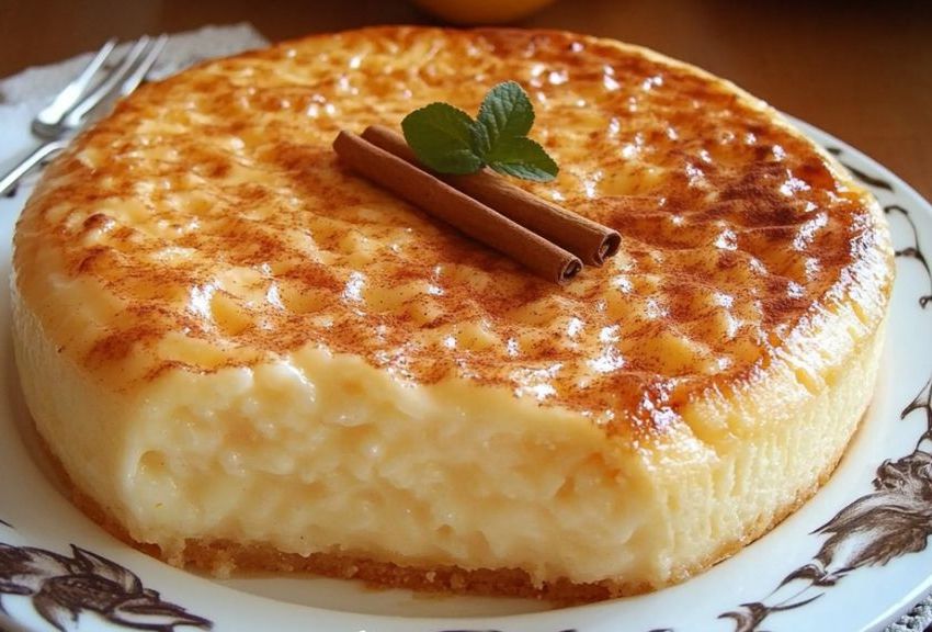 ¡Tarta de Arroz con Leche Sin Horno! 🍚✨ Un Postre Irresistible y Fácil de Hacer