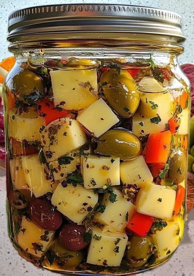 Queso Marinado y Aceitunas: El Aperitivo que Encanta a Todos