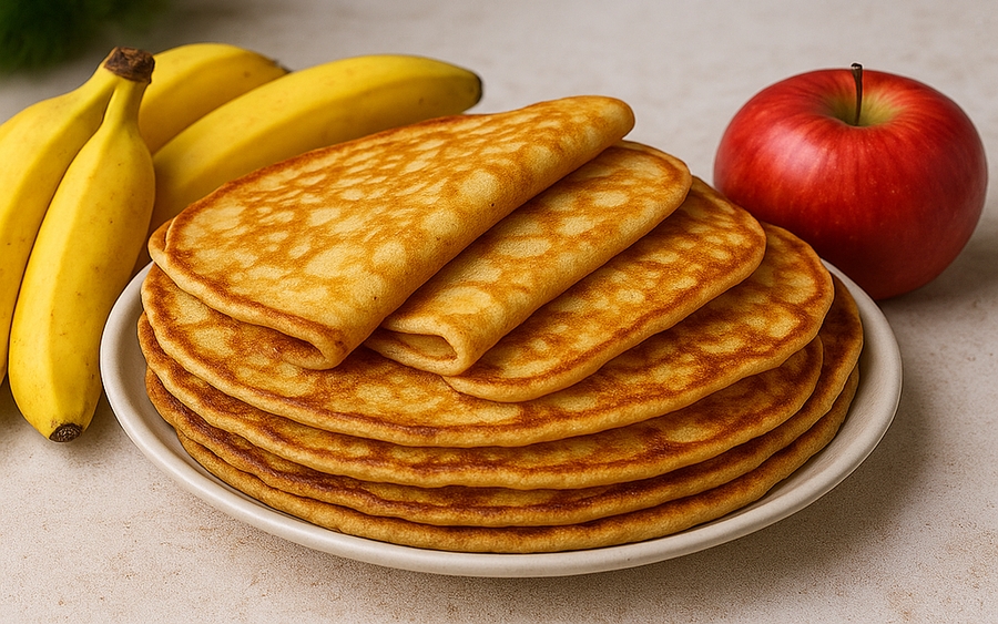¡Estos Panqueques de Banana, Avena y Manzana te van a encantar!