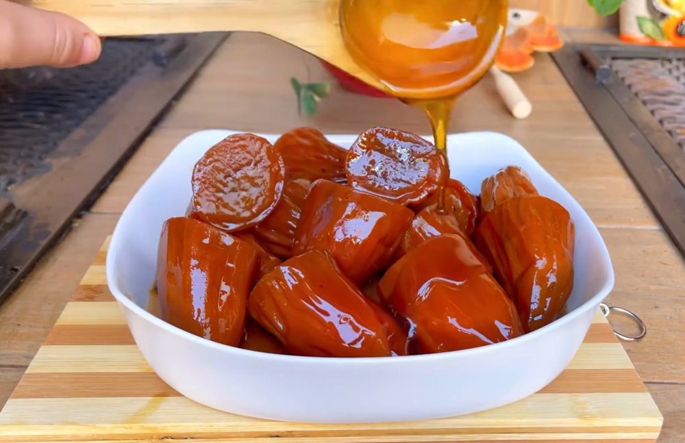 Camotes enmielados (o Batata dulce cocida) que derriten el corazón