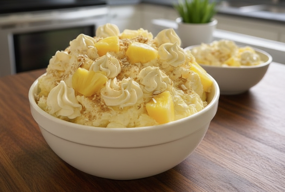 🍍✨ Postre Esponjoso de Piña: La Nube Tropical que Enamora 😍❄️