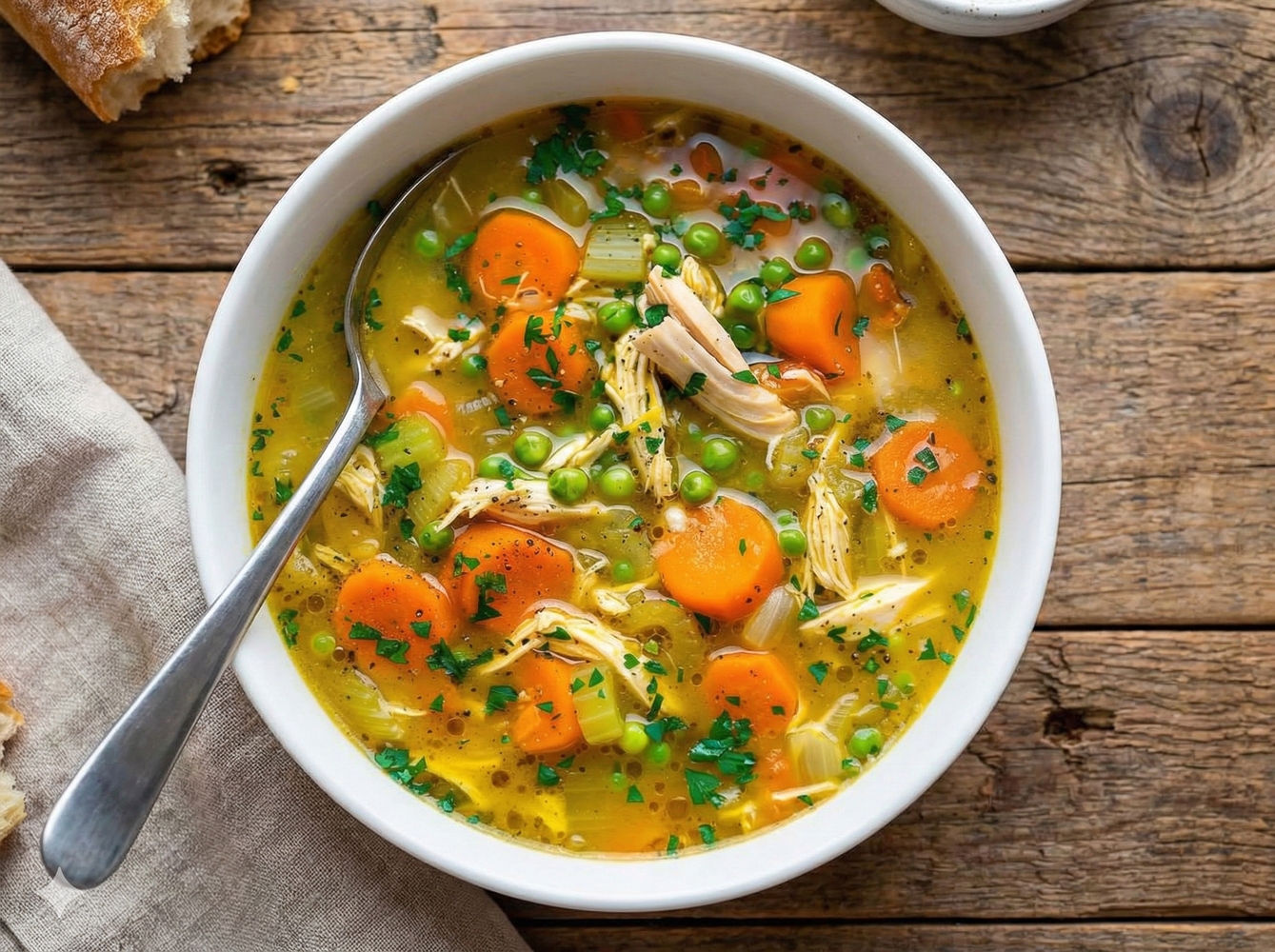 🥣✨ Sopa de Pollo con Cúrcuma Anti-Inflamatoria (Reconfortante y Nutritiva)