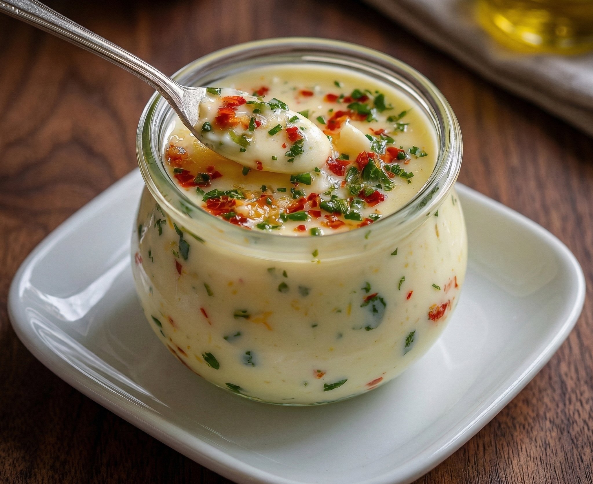 Crema de Ajo Emulsionada con Perejil y Pimiento 🧄🌿
