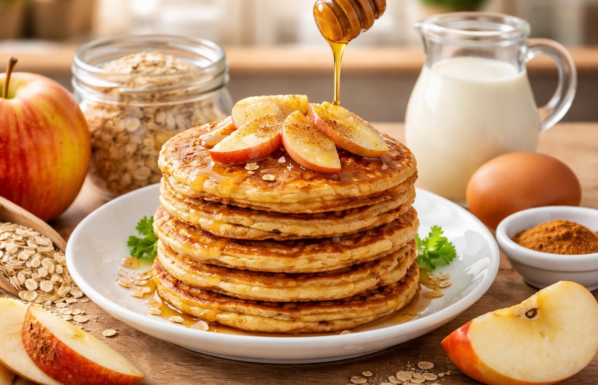 🥞🍎 Pancakes de Avena y Manzana: el desayuno saludable que puedes preparar en solo 5 minutos